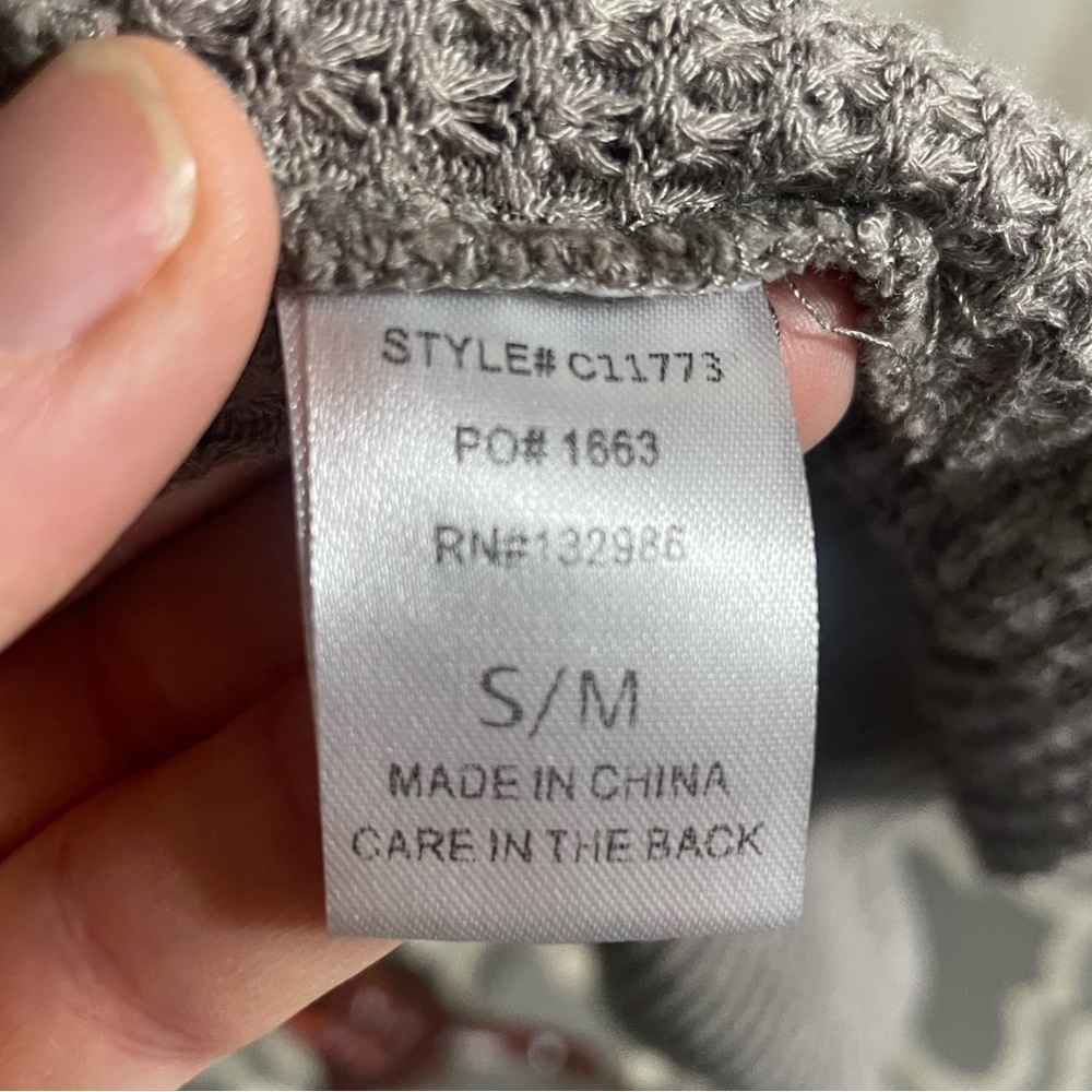 Mittoshop Gray Waffle Cardigan Size S/M - Picture 9 of 9